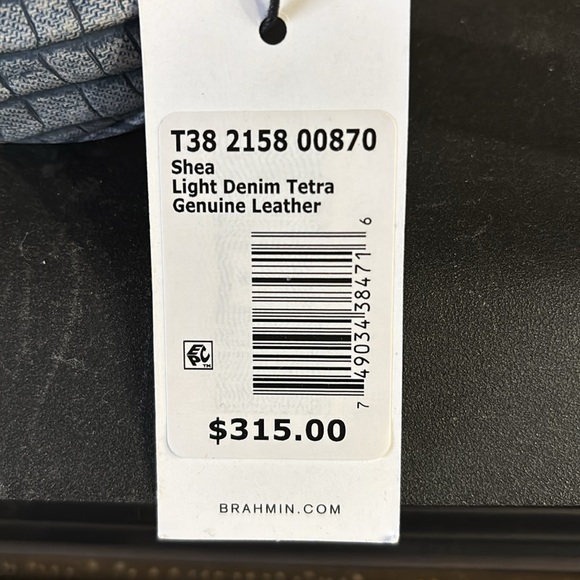 NWT RARE denim Blue Crocodile-Embossed Shea leather bag - Picture 4 of 4